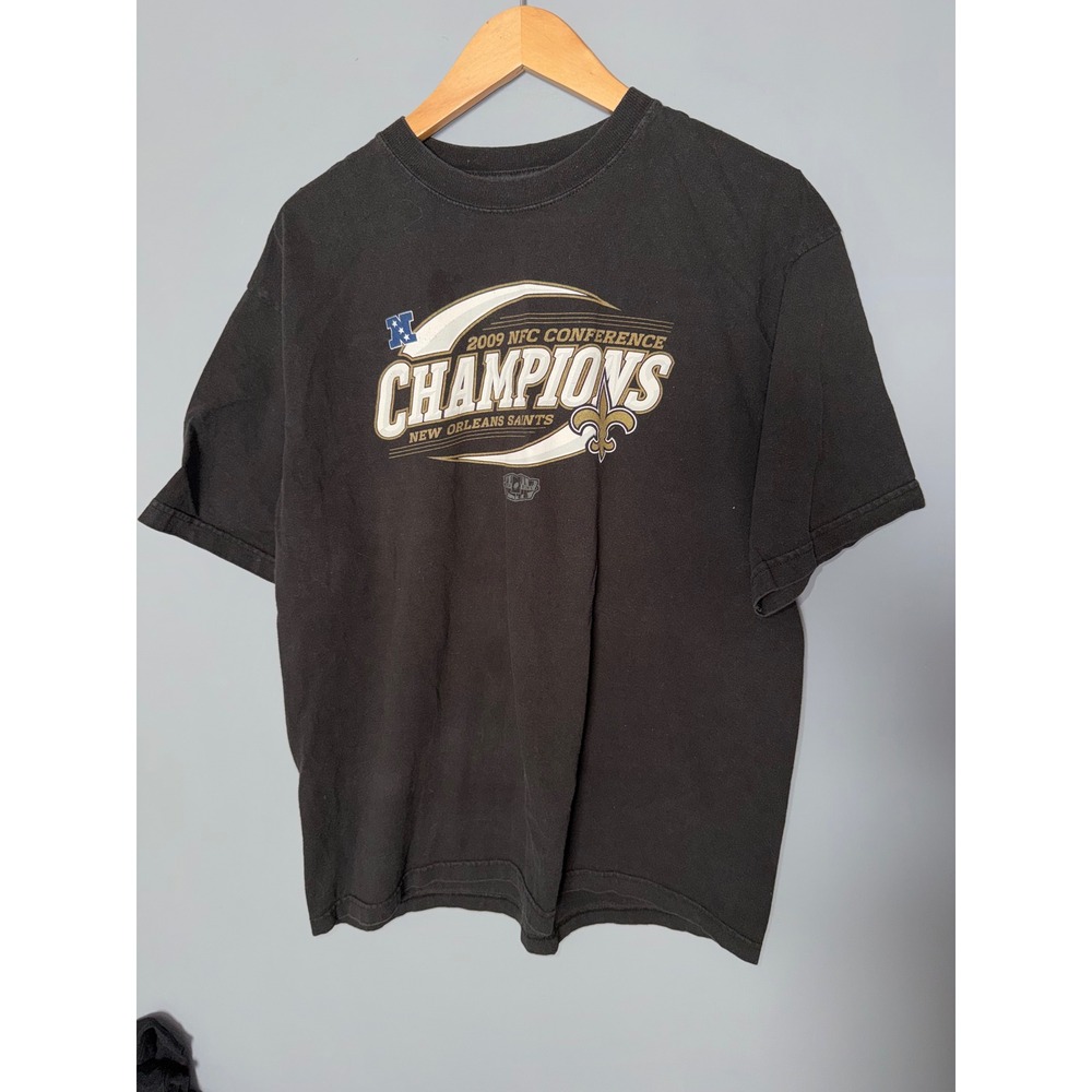 New Orleans Saints 2009 NFC Conference Champions Black Reebok T Shirt‎ Mens